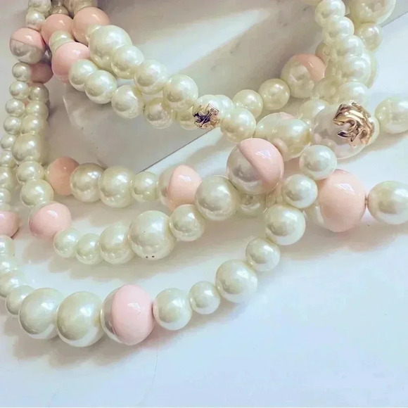 NWOT Rare Tory Burch Dipped Evie Pearl Statement Necklace - Picture 6 of 9